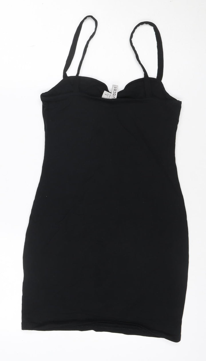 H&M Divided Womens Black Cotton Camisole Tank Top Size 8