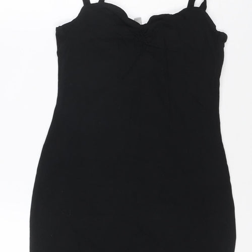 H&M Divided Womens Black Cotton Camisole Tank Top Size 8