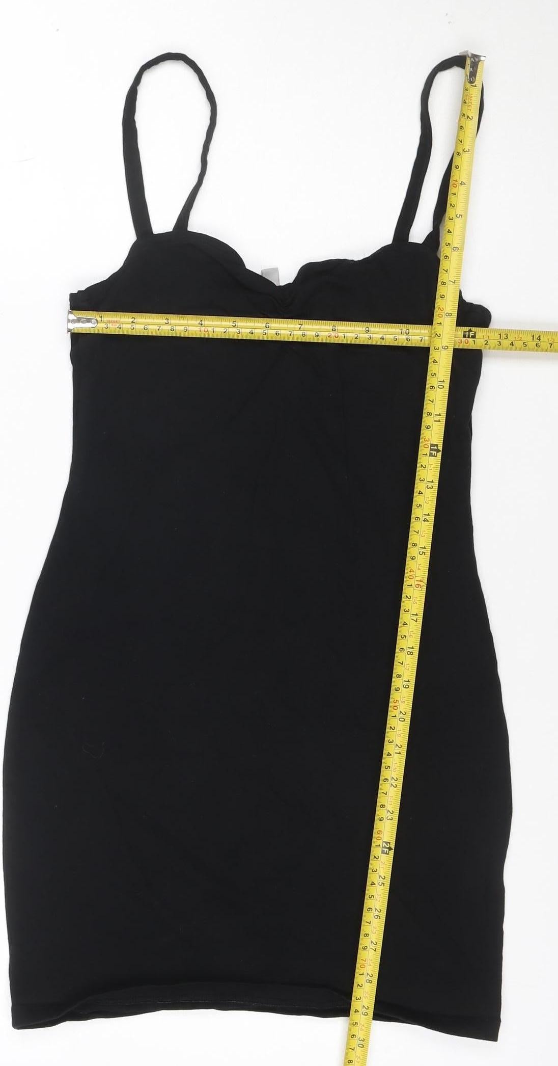 H&M Divided Womens Black Cotton Camisole Tank Top Size 8