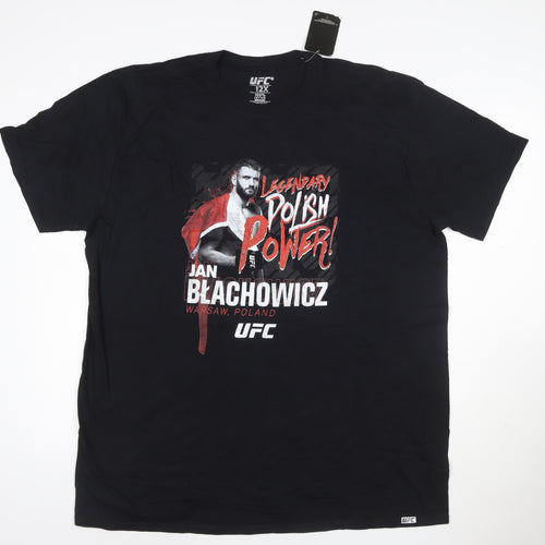 UFC Men’s Black 2XL Cotton Graphic T-Shirt Jan Błachowicz Polish Power
