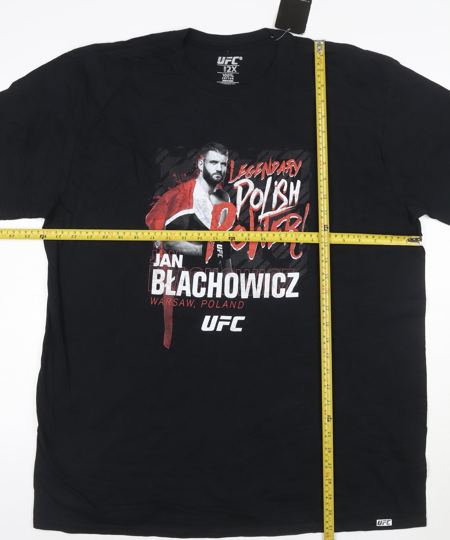 UFC Men’s Black 2XL Cotton Graphic T-Shirt Jan Błachowicz Polish Power