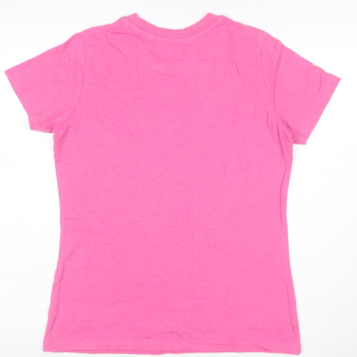 Lee Cooper Womens Pink Floral Logo T-Shirt Size 12