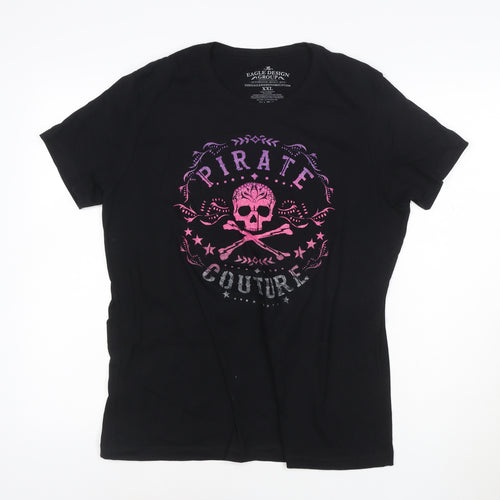 The Eagle Design Group Women’s Black Pirate Couture 2XL Cotton T-Shirt