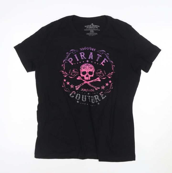 The Eagle Design Group Women’s Black Pirate Couture 2XL Cotton T-Shirt