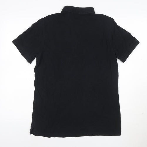 Burberry Brit Men's Black Cotton Polo Shirt Size L Short Sleeve