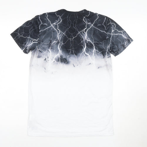 Firetrap Men's Black & White Lightning Graphic T-Shirt UK S