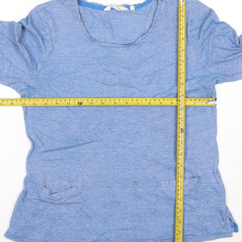Seasalt Cornwall Women Blue 3/4 Sleeve Organic Cotton Tunic Top UK 12