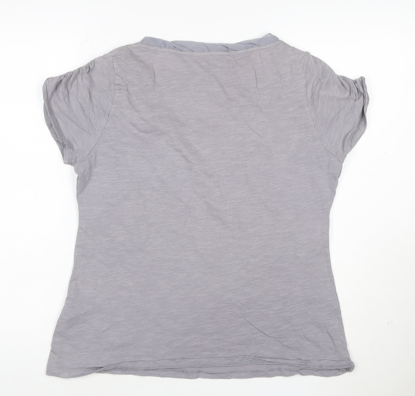 Rocha John Rocha Women's Grey Embroidered Floral T-Shirt Size 16