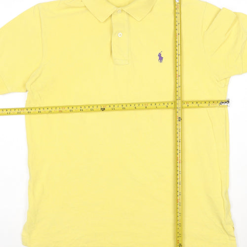 Ralph Lauren Men's Yellow Cotton Polo Shirt Size S