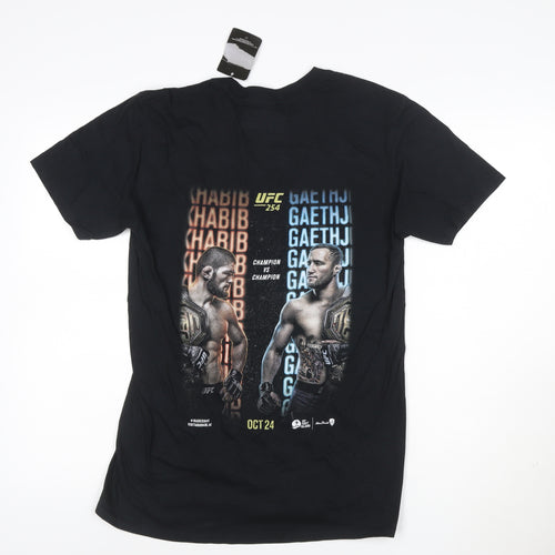 UFC 254 Black Men's Medium Graphic Cotton T-Shirt