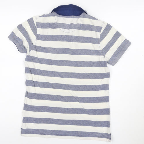 Gant Men's Blue Striped Cotton Polo Shirt Size S Regular Fit