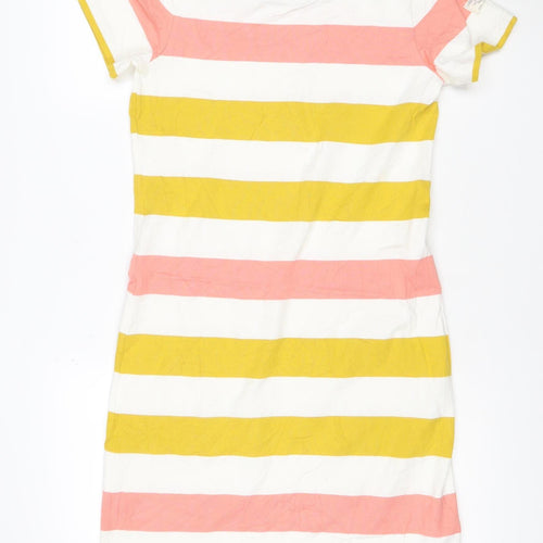 Joules Women's Multicoloured Striped Cotton T-Shirt Dress Size 10