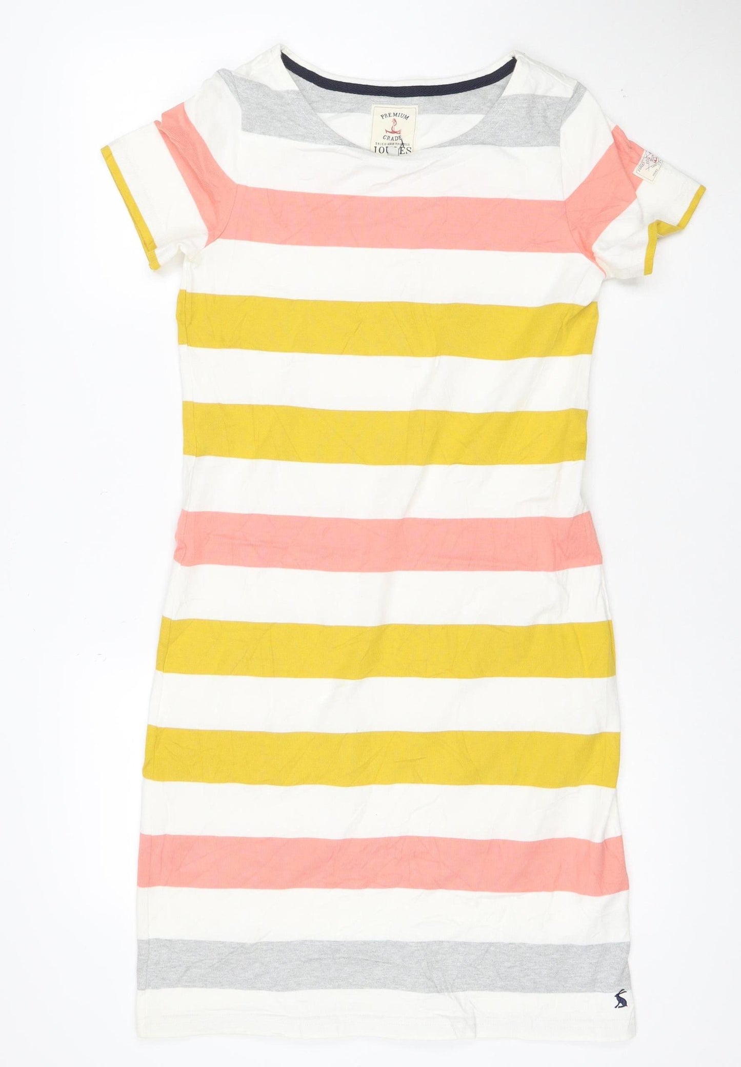 Joules Women's Multicoloured Striped Cotton T-Shirt Dress Size 10