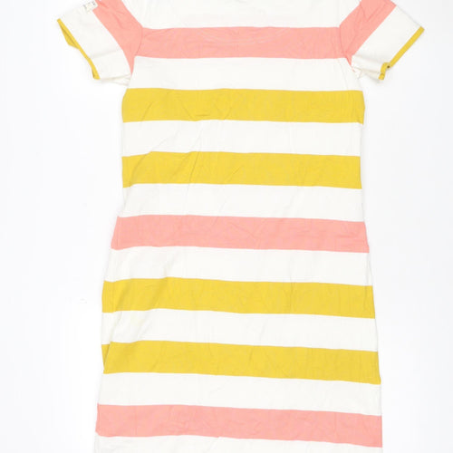 Joules Women's Multicoloured Striped Cotton T-Shirt Dress Size 10