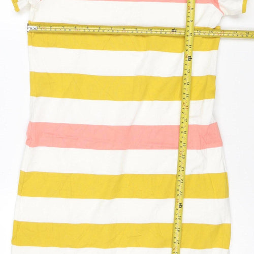 Joules Women's Multicoloured Striped Cotton T-Shirt Dress Size 10
