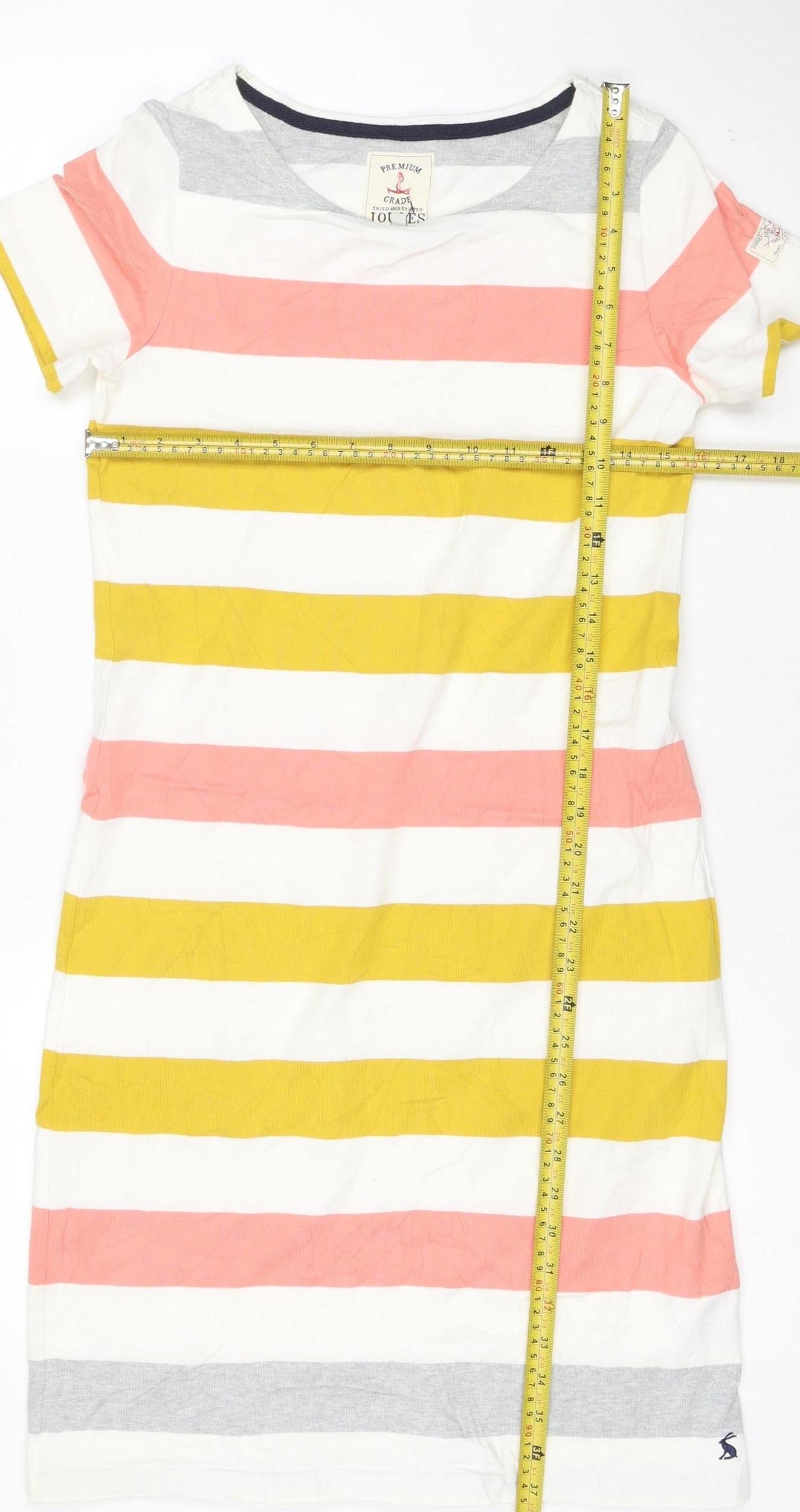 Joules Women's Multicoloured Striped Cotton T-Shirt Dress Size 10