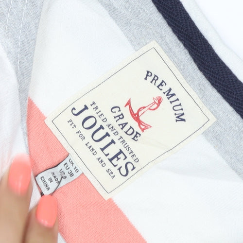 Joules Women's Multicoloured Striped Cotton T-Shirt Dress Size 10