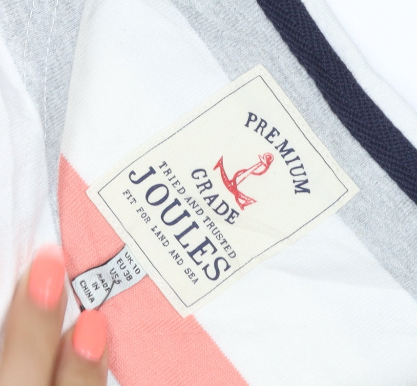 Joules Women's Multicoloured Striped Cotton T-Shirt Dress Size 10