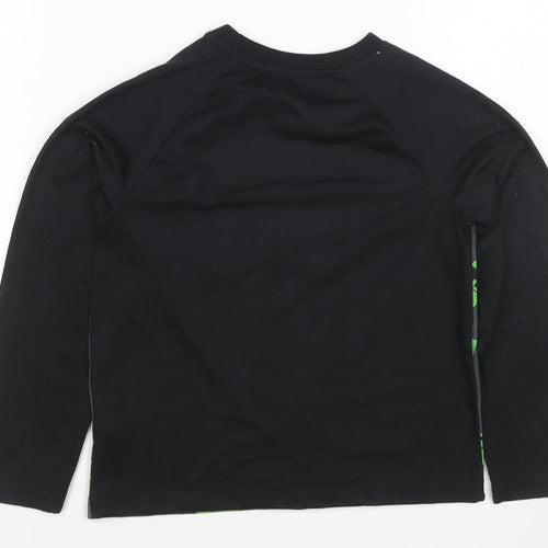 Minecraft Boys Black Long Sleeve Creeper Graphic Polyester T-Shirt 7-8 Years
