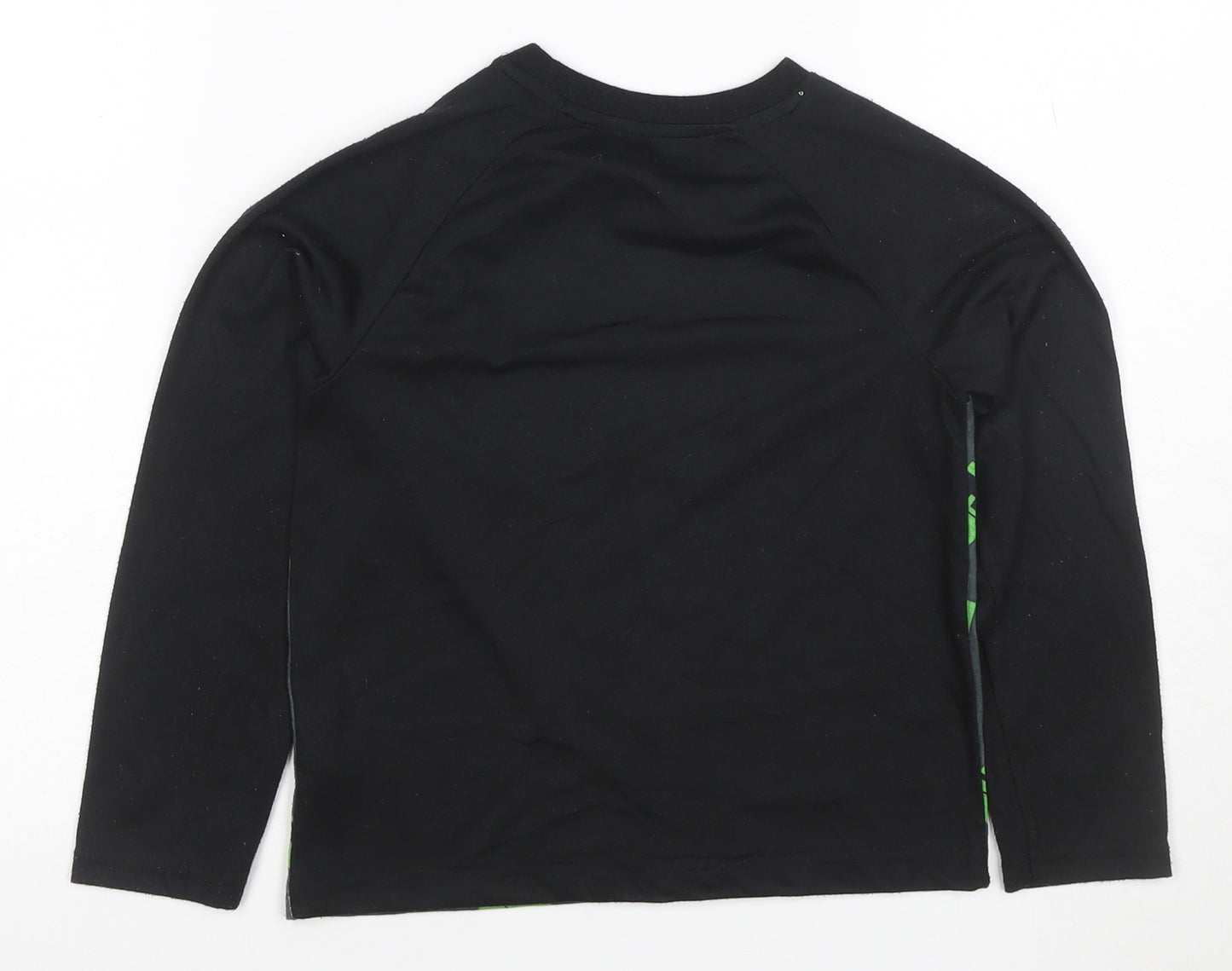 Minecraft Boys Black Long Sleeve Creeper Graphic Polyester T-Shirt 7-8 Years