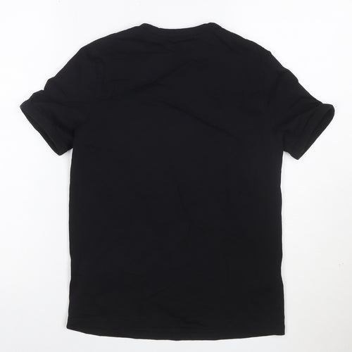 Fred Perry Women's Black Cotton Stretch Crew Neck T-Shirt Size 6
