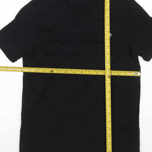 Fred Perry Women's Black Cotton Stretch Crew Neck T-Shirt Size 6