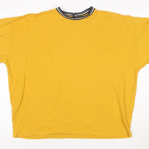 ASOS Design Men's Yellow Crew Neck Short Sleeve T-Shirt Size L