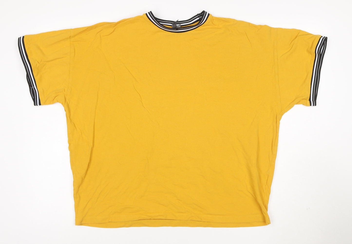 ASOS Design Men's Yellow Crew Neck Short Sleeve T-Shirt Size L
