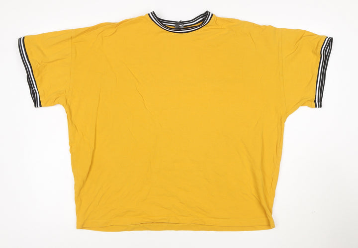 ASOS Design Men's Yellow Crew Neck Short Sleeve T-Shirt Size L