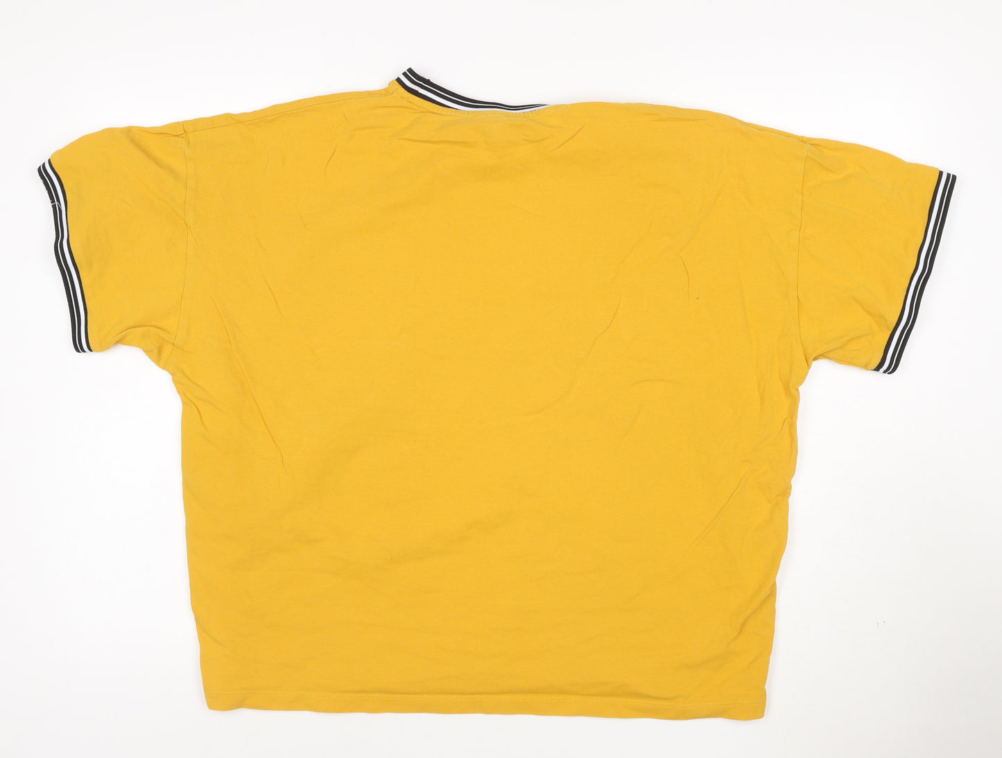ASOS Design Men's Yellow Crew Neck Short Sleeve T-Shirt Size L