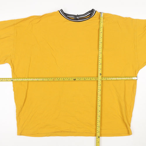 ASOS Design Men's Yellow Crew Neck Short Sleeve T-Shirt Size L