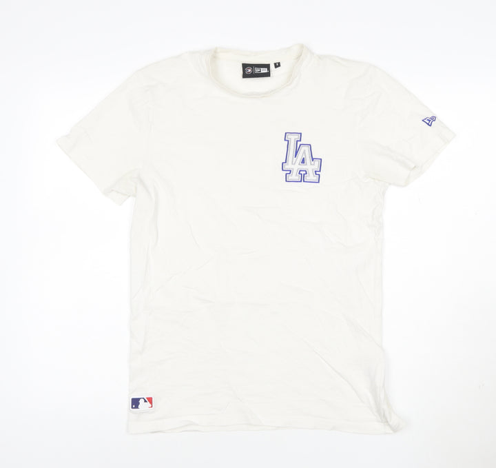 New Era Men's White LA Dodgers Cotton T-Shirt Size S