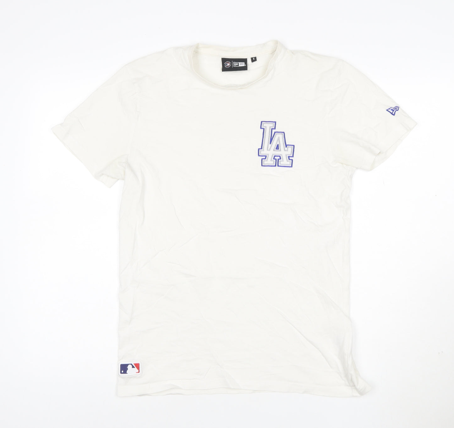 New Era Men's White LA Dodgers Cotton T-Shirt Size S
