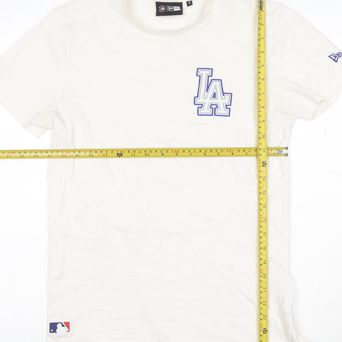 New Era Men's White LA Dodgers Cotton T-Shirt Size S