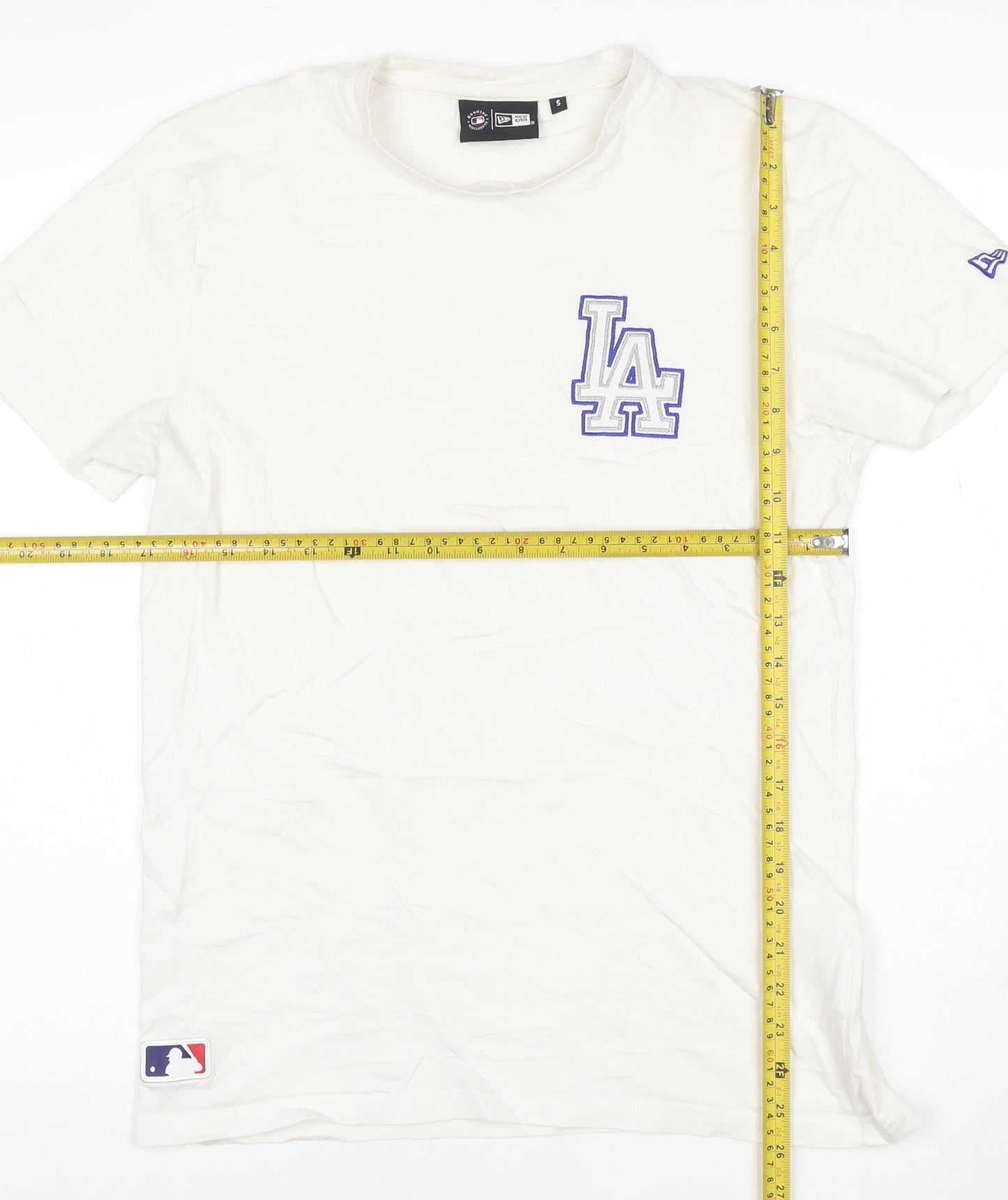 New Era Men's White LA Dodgers Cotton T-Shirt Size S