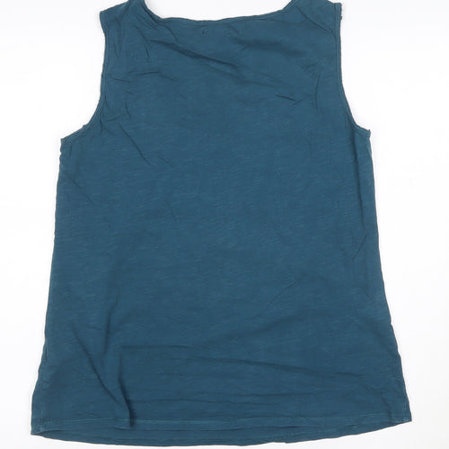 White Stuff Womens Blue V-Neck Sleeveless Cotton Top Size 12