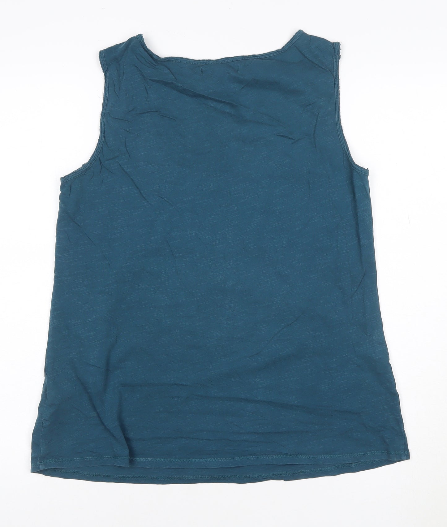 White Stuff Womens Blue V-Neck Sleeveless Cotton Top Size 12