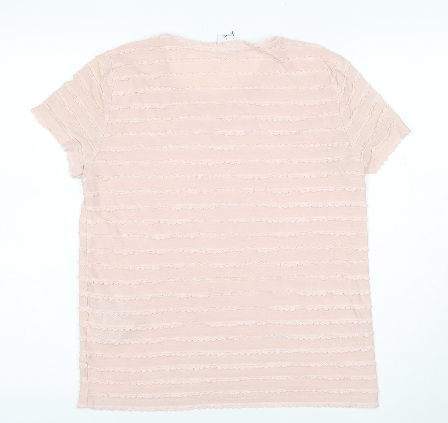 Vero Moda Womens Pink Short Sleeve Ruffle Jersey T-Shirt M
