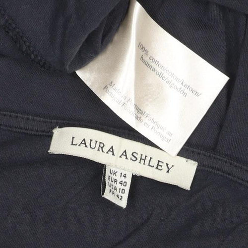 Laura Ashley Women's Blue 3/4 Sleeve Cotton Jersey T-Shirt UK 14