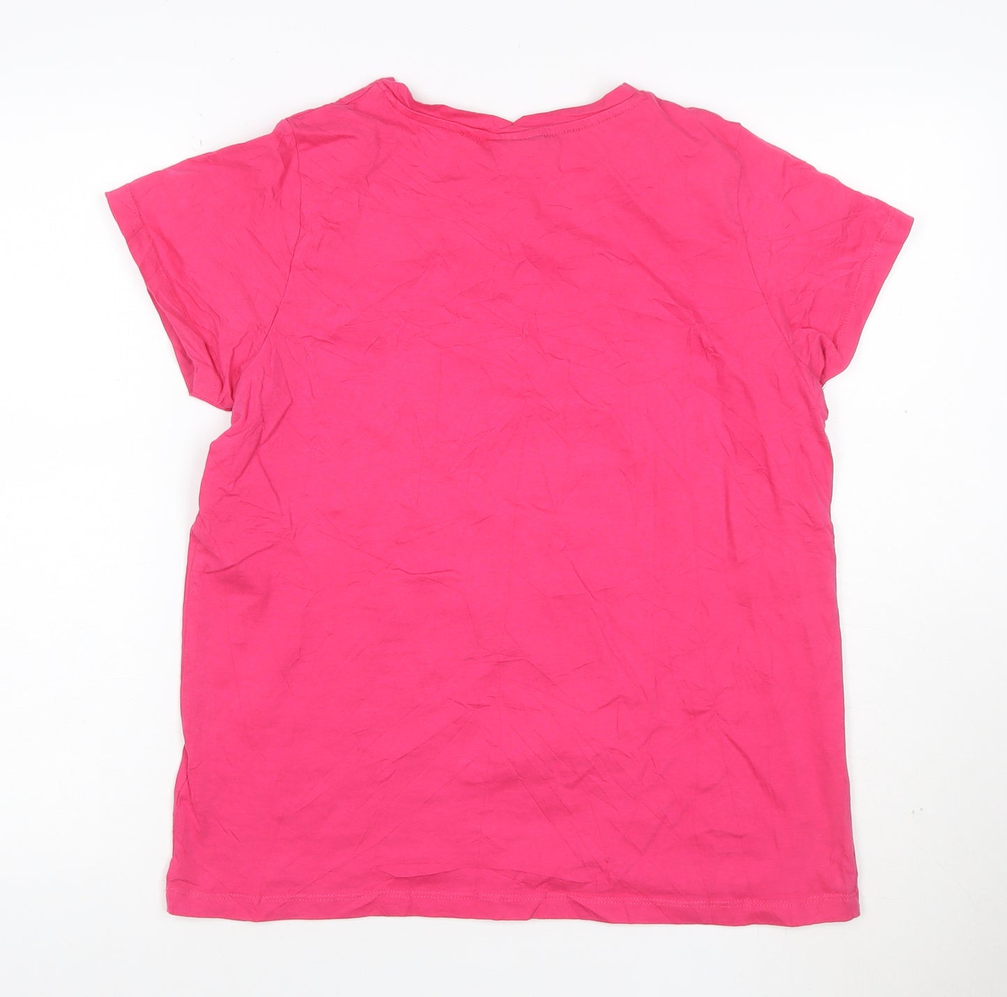 Slazenger Womens Pink V-Neck Short Sleeve Cotton T-Shirt Size 14