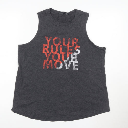 Marks and Spencer Womens Grey Sleeveless Cotton Tank Top Size 12