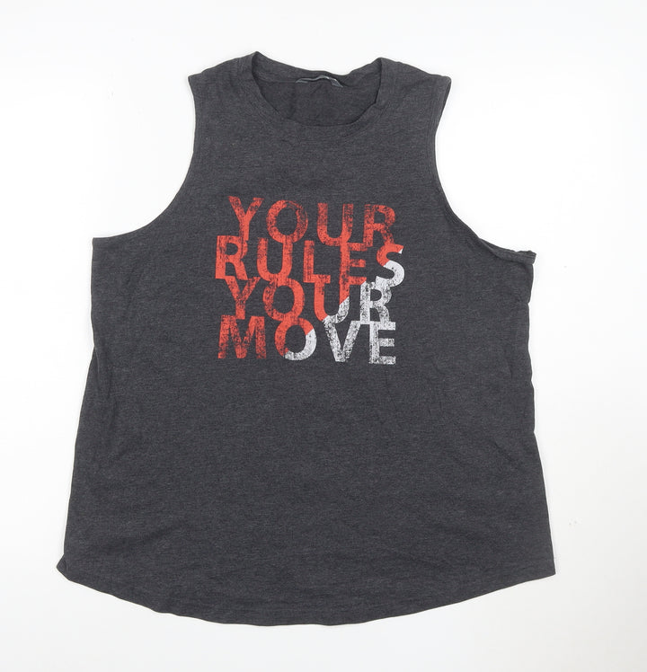 Marks and Spencer Womens Grey Sleeveless Cotton Tank Top Size 12