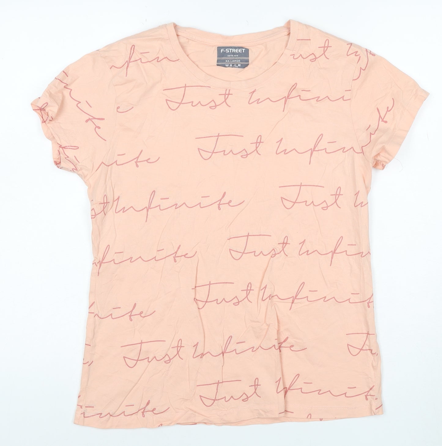 F-Street Women's Pink Just Infinite Graphic Cotton T-Shirt 2XL
