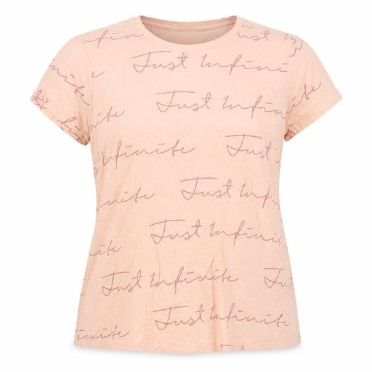 Front view of F-Street Women's Pink Just Infinite Graphic Cotton T-Shirt 2XL