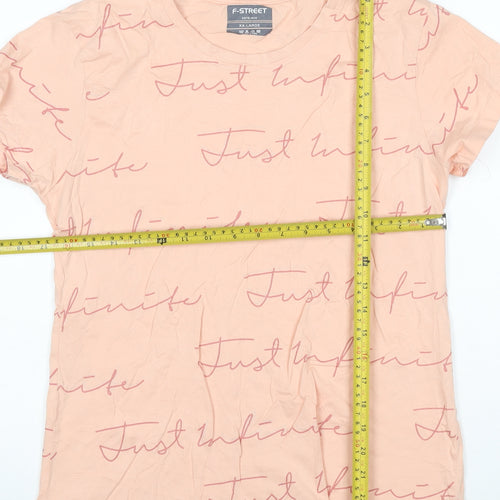 F-Street Women's Pink Just Infinite Graphic Cotton T-Shirt 2XL