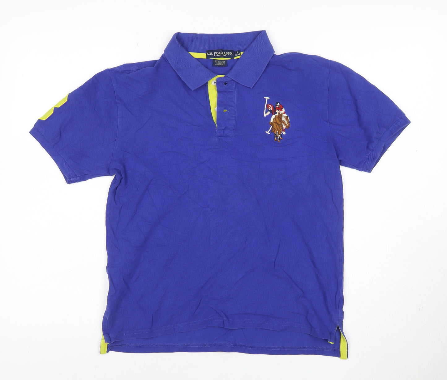 U.S. Polo Assn. Women's Blue Cotton Polo Shirt Size L