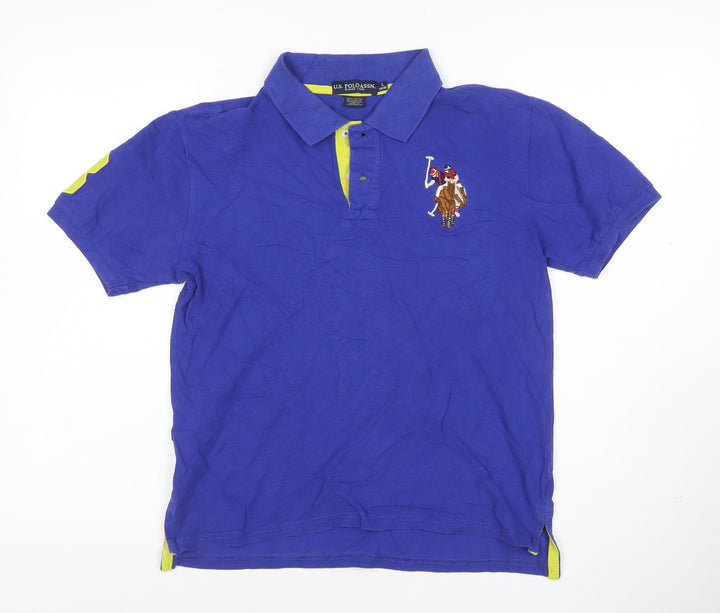 U.S. Polo Assn. Women's Blue Cotton Polo Shirt Size L
