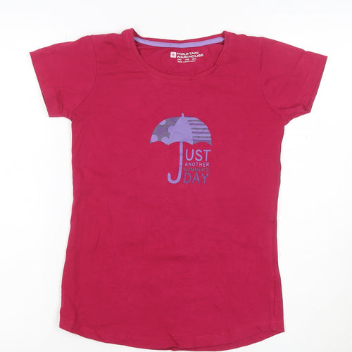 Mountain Warehouse Women's Pink UK6 Cotton Stretch Summer T-Shirt