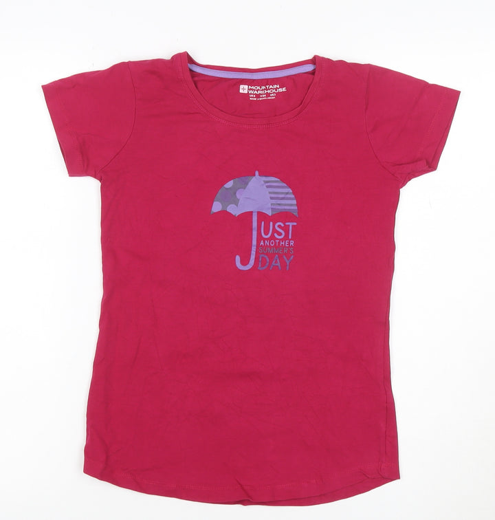 Mountain Warehouse Women's Pink UK6 Cotton Stretch Summer T-Shirt