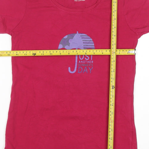 Mountain Warehouse Women's Pink UK6 Cotton Stretch Summer T-Shirt